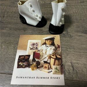 American Girl pleasant company Samantha parkington middy summer boots black whit